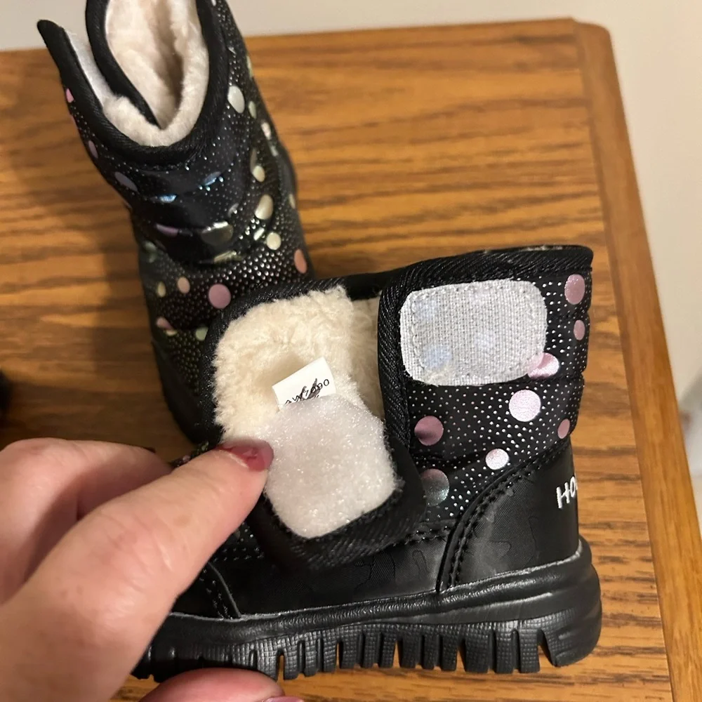Hobibear Polka Dot Winter Toddler Boots Size 2